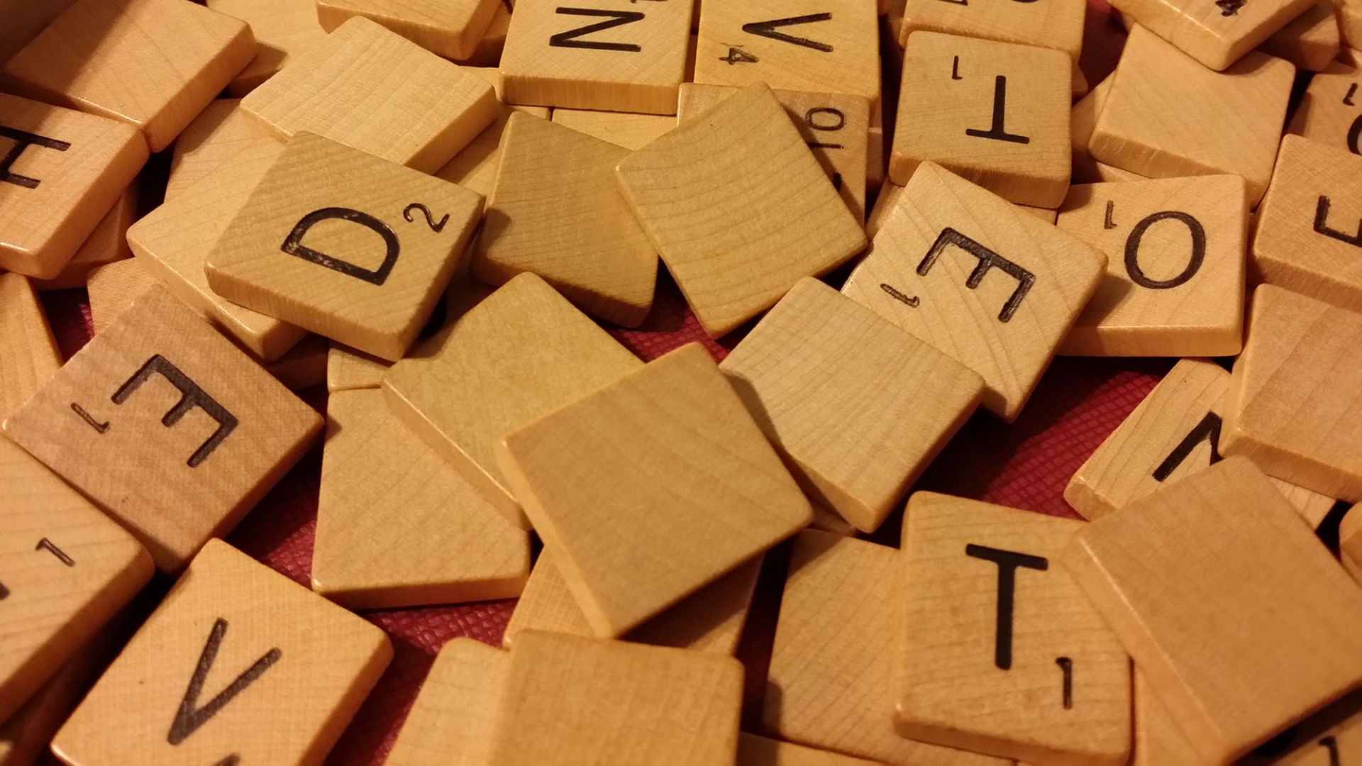 Scrabble tiles.